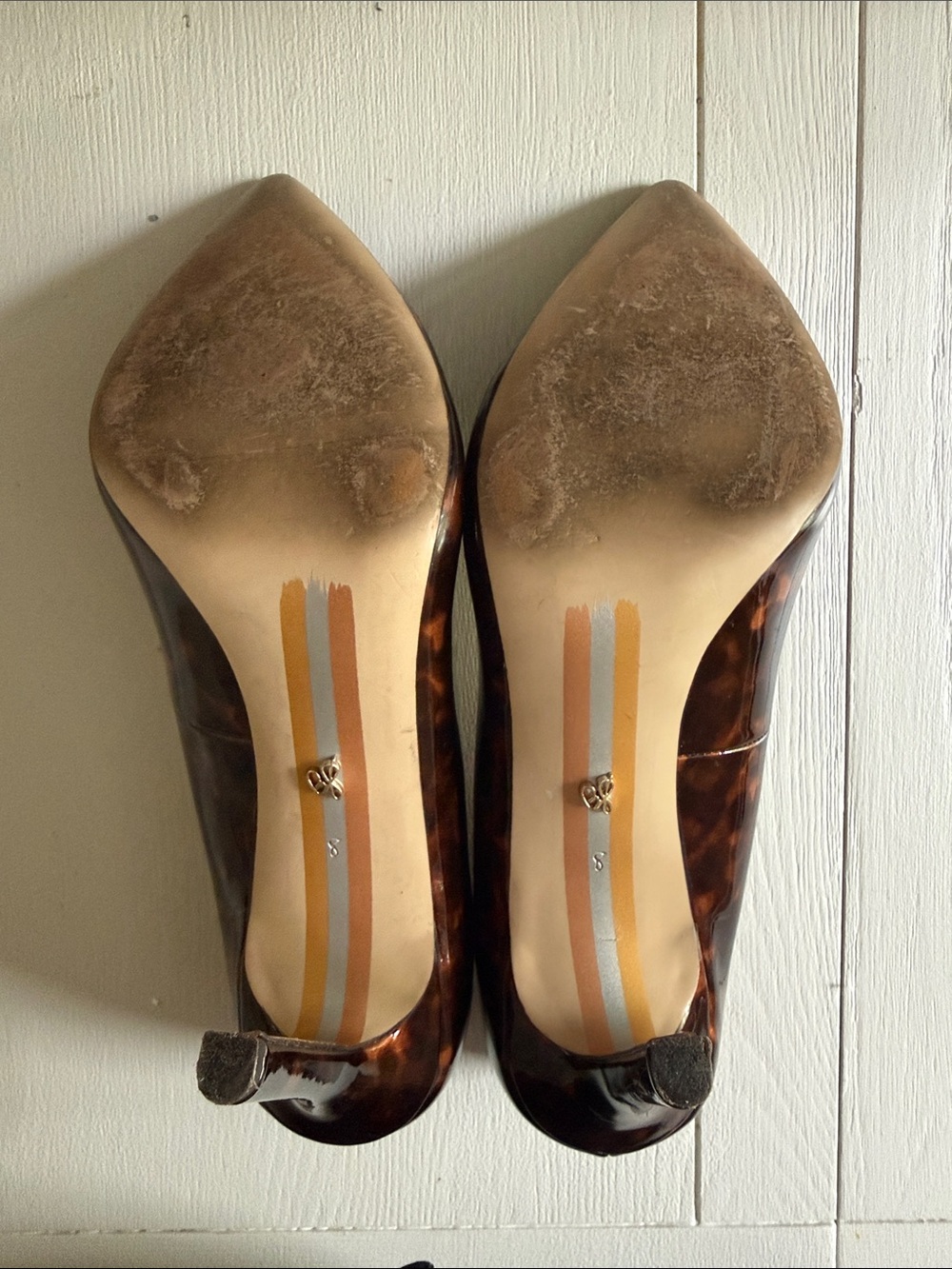 Sam Edelman Women's Tortoiseshell Brown Pointed-Toe Pumps - Picture 4 of 12
